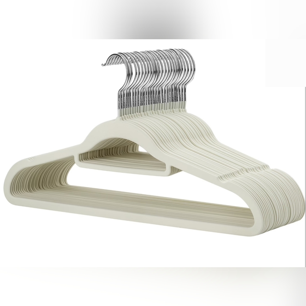 Kids Velvet Hangers - 15 Pack, Solid Beige